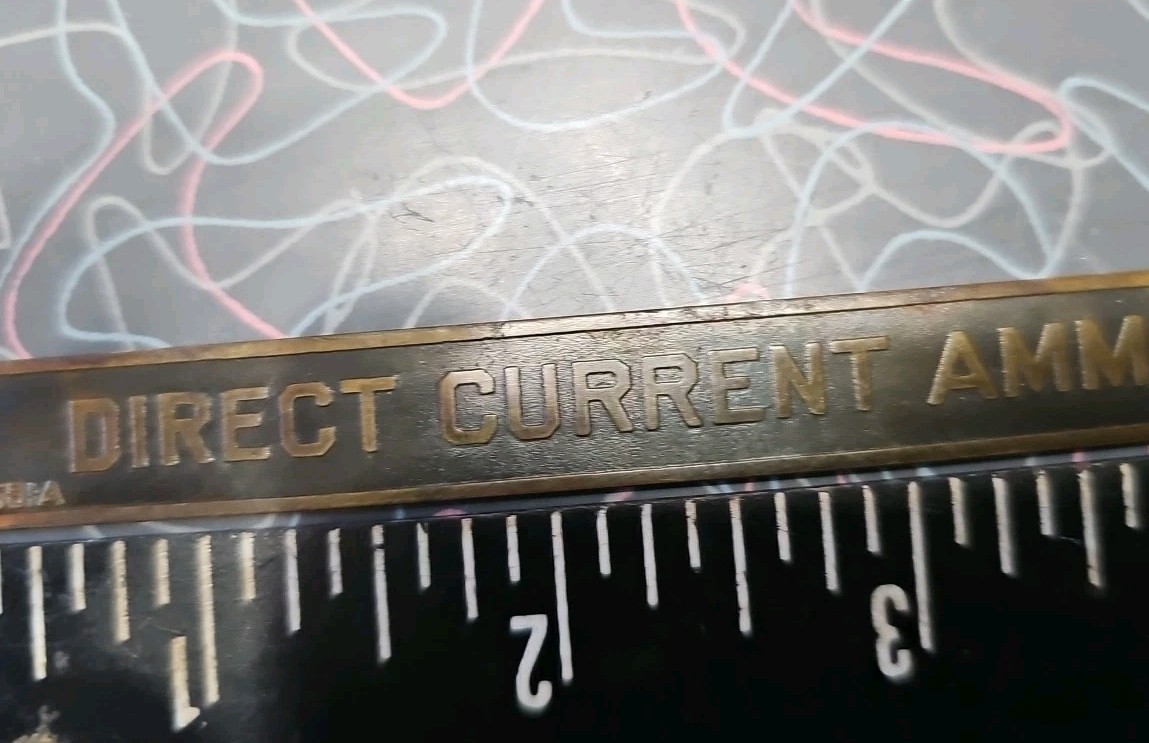 GE "Direct Current Ammeter" Emblem Badge Nameplate Sign