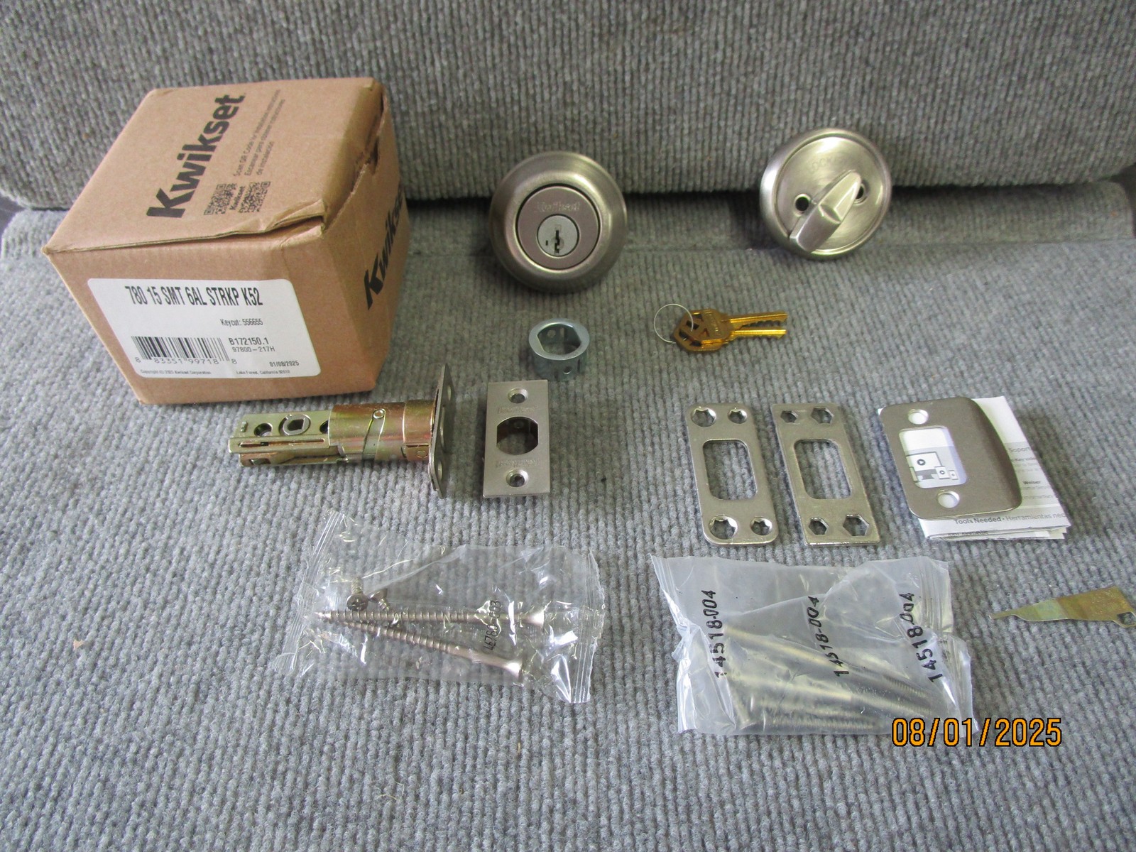 Kwikset 780 15 SMT 6AL STRKP K52 Dead Bolt Lock NOS