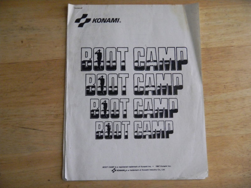 BOOT CAMP  KONAMI  arcade video game manual