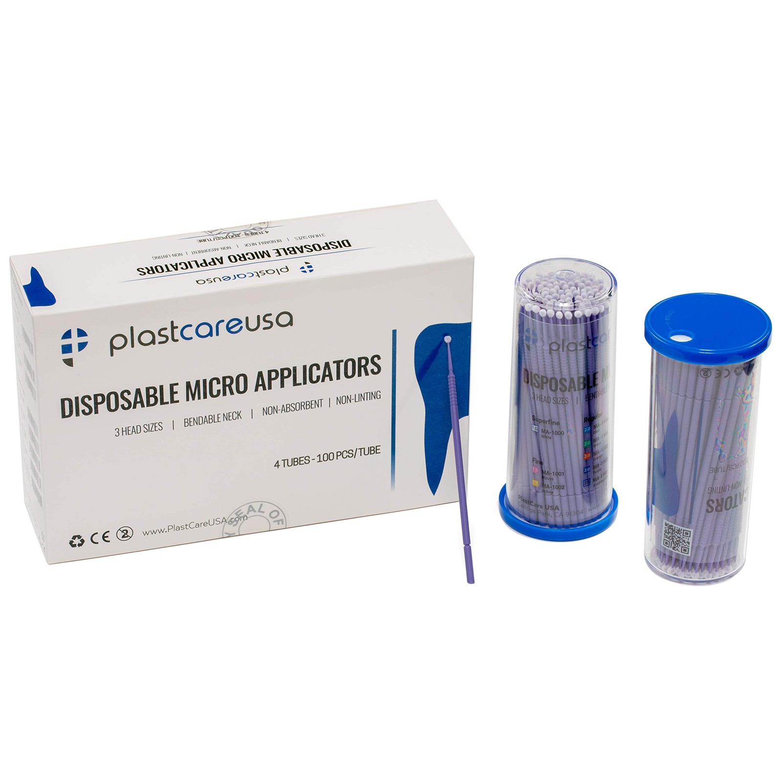 400 Regular Micro Applicator Brushes - Disposable Dental Microbrushes with Be...