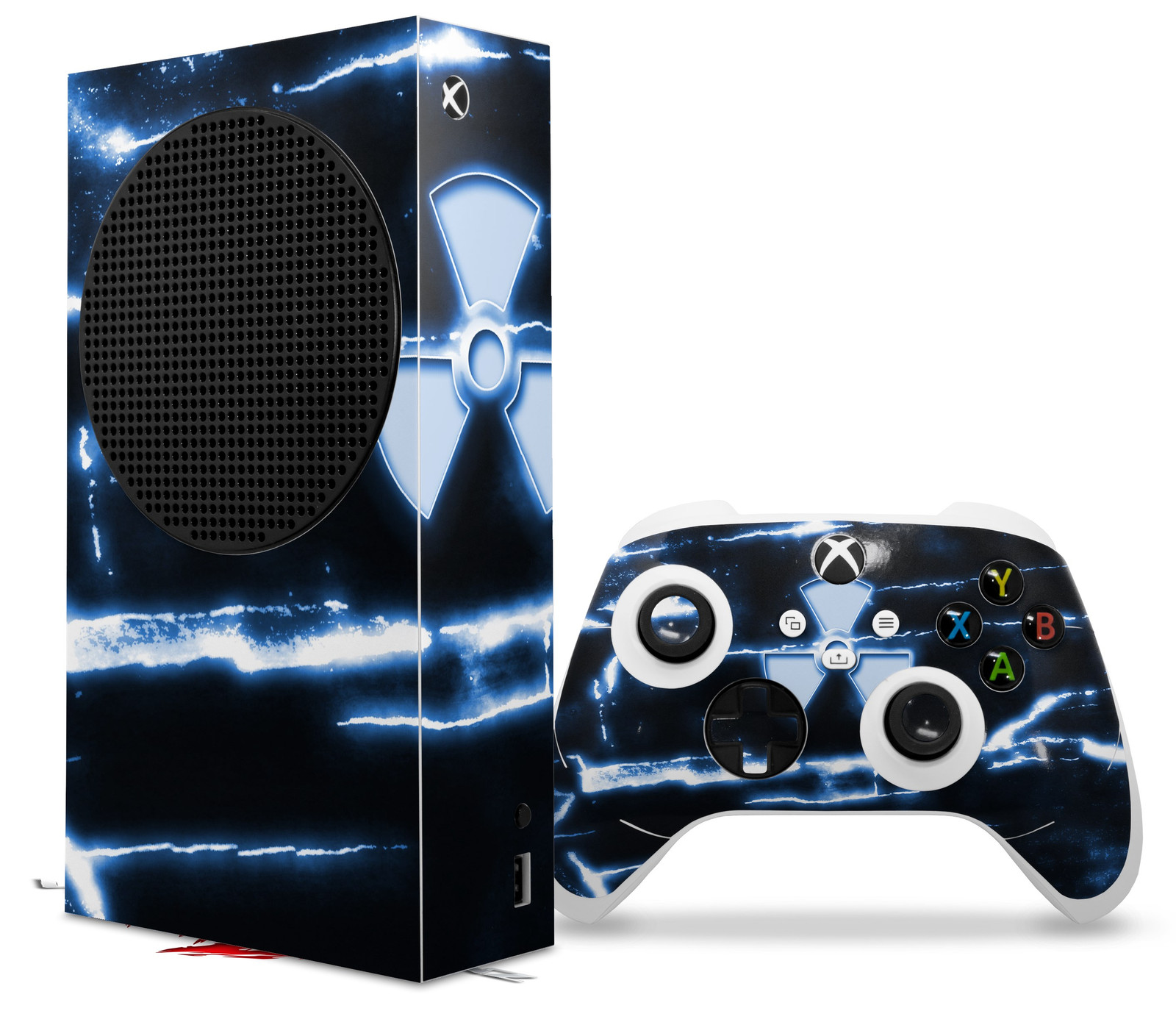 Skin Wrap for XBOX Series S Console Controller Radioactive Blue