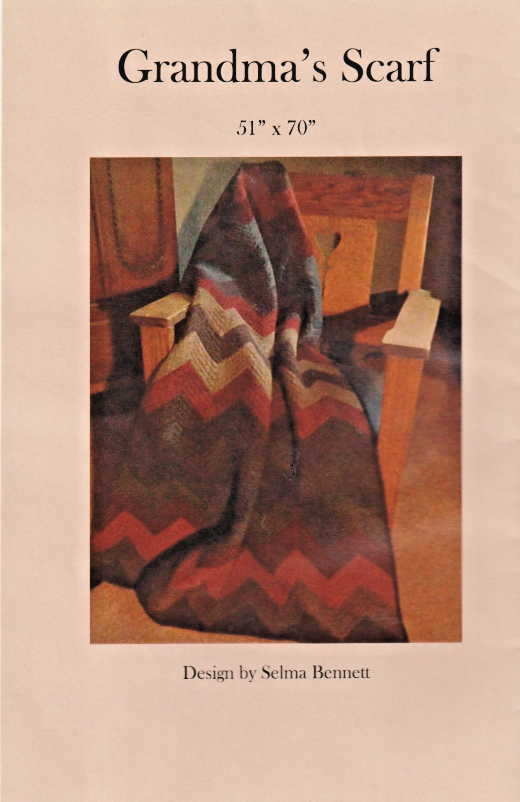 Grandma's Scarf - QUILT PATTERN - Design by Selma Bennett - 51" x 70"