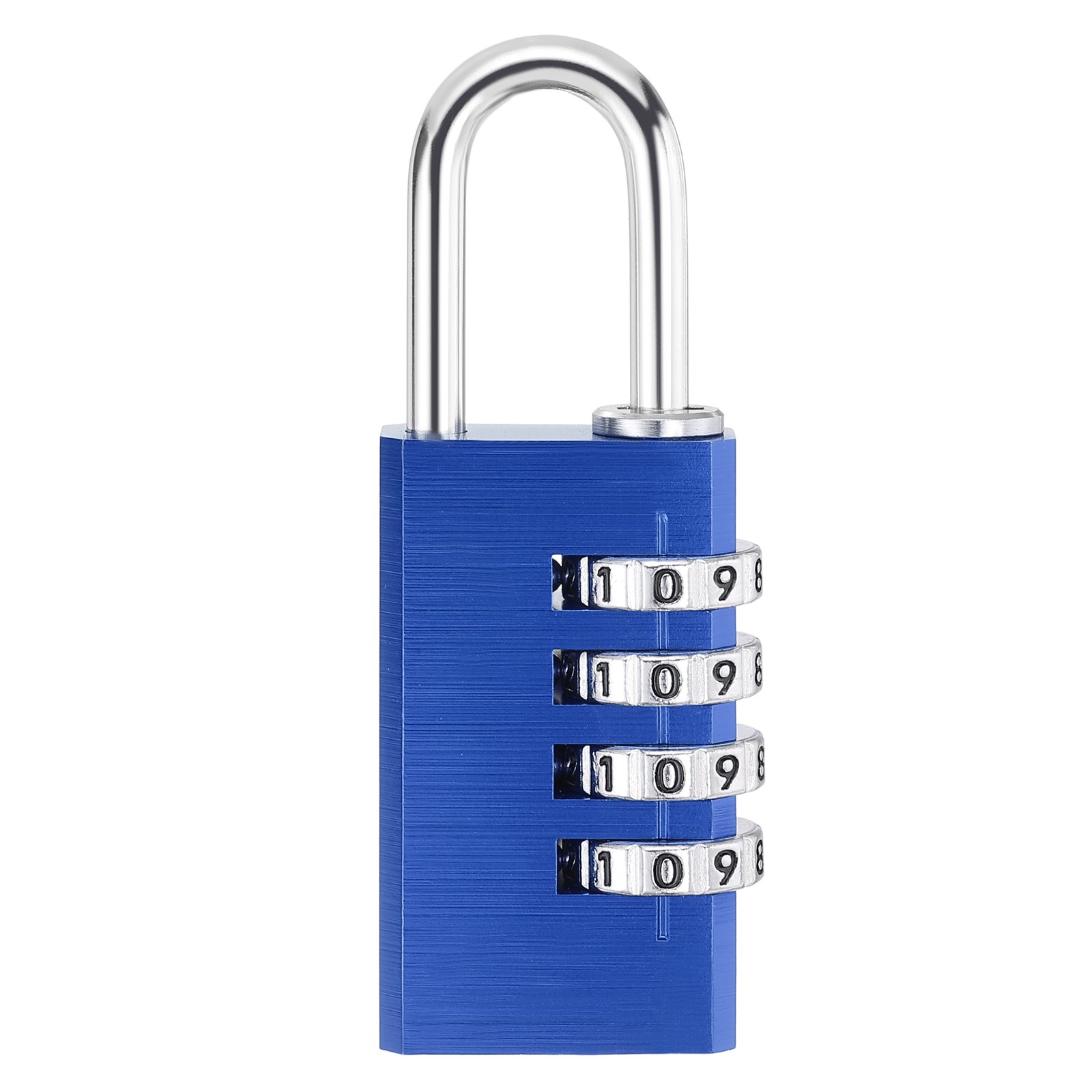 4 Digit Combination Lock,(H:3.2", Blue), Aluminum Anti-Rust Outdoor Lock