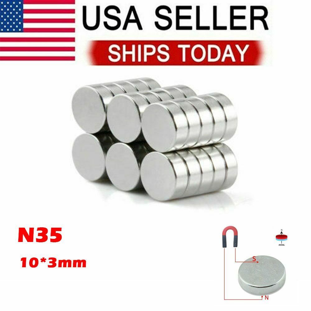 30pcs Super Strong N35 Round Disc Neodymium Mini Fridge Magnet Rare Earth 10*3mm