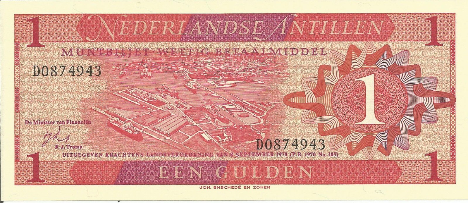 Netherlands $1 Een Gulden Note - UNC - Banknote # 1