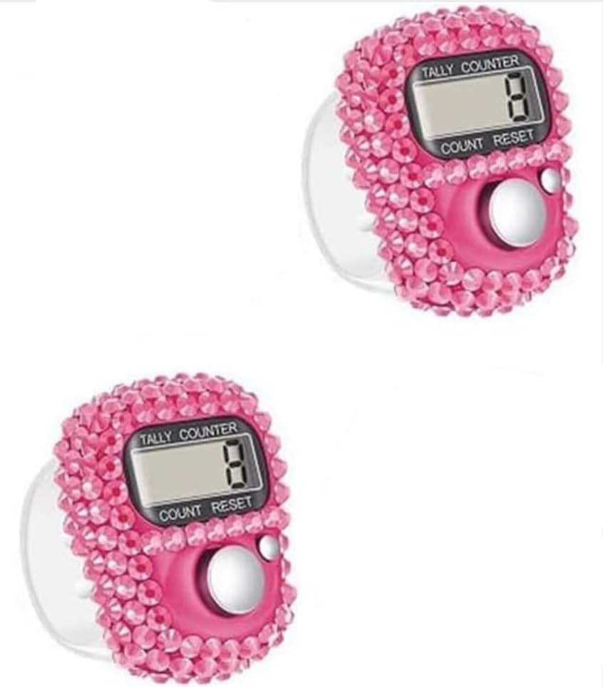 2Pcs Pink Electronic Finger Tally Counter Clicker Counter,Convenient Portable...