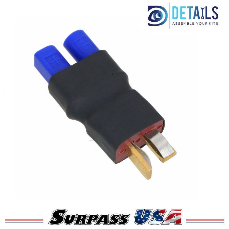 T-Plug (Deans) Male to EC3 Female Adapter for RC Lipo Batteries (1pc)
