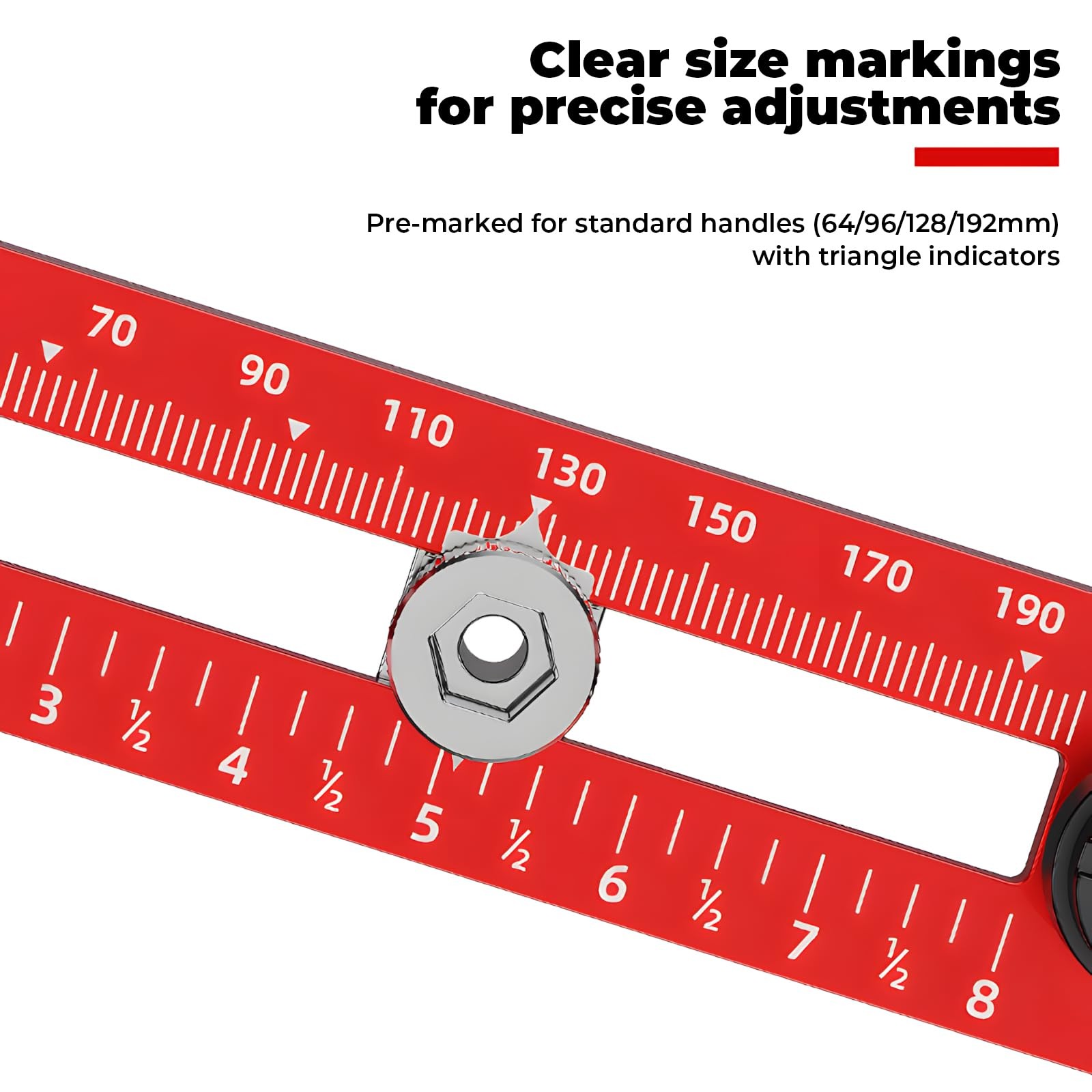 Cabinet Hardware Jig – Adjustable Drill Guide Template for Knobs & Red