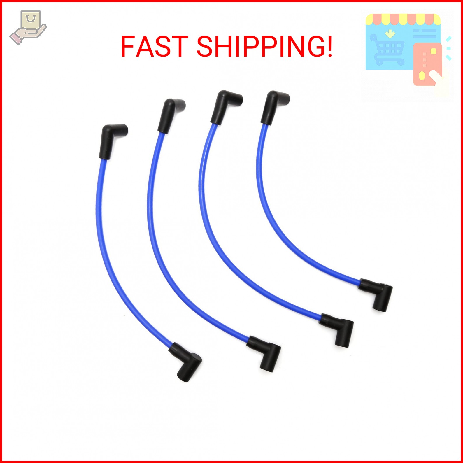 laffoonparts 4 PCs Marine Spark Plug Wire Set, Replacement for Johnson Evinrude