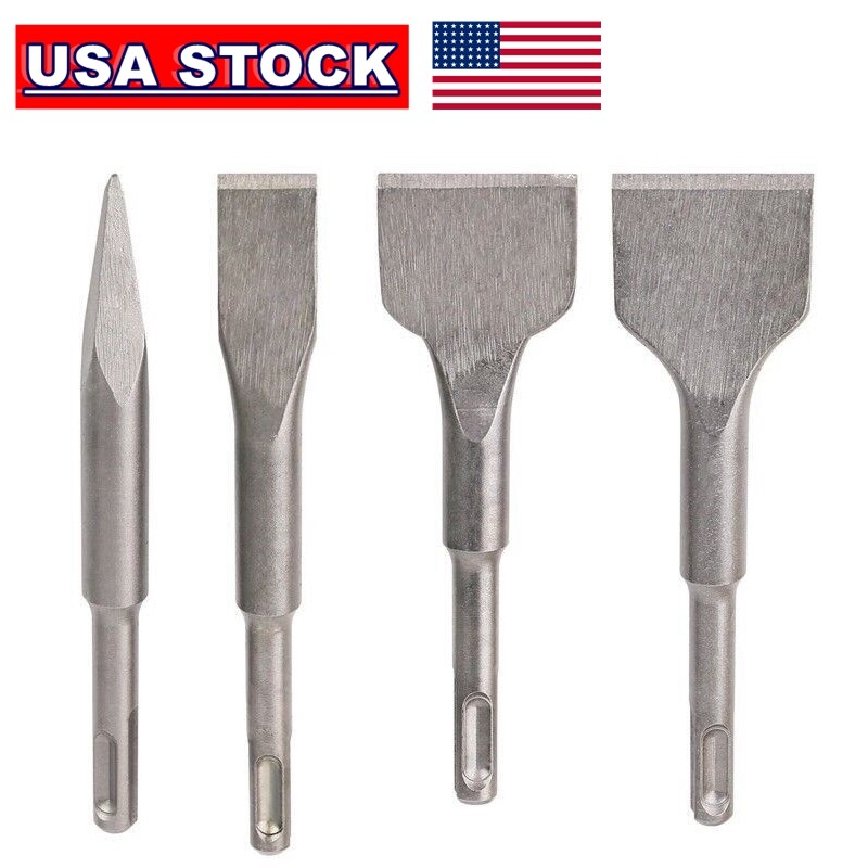 SDS PLUS Rotery Hammer Chisel Masonry Bit Flat Point Groove For Tile Concrete