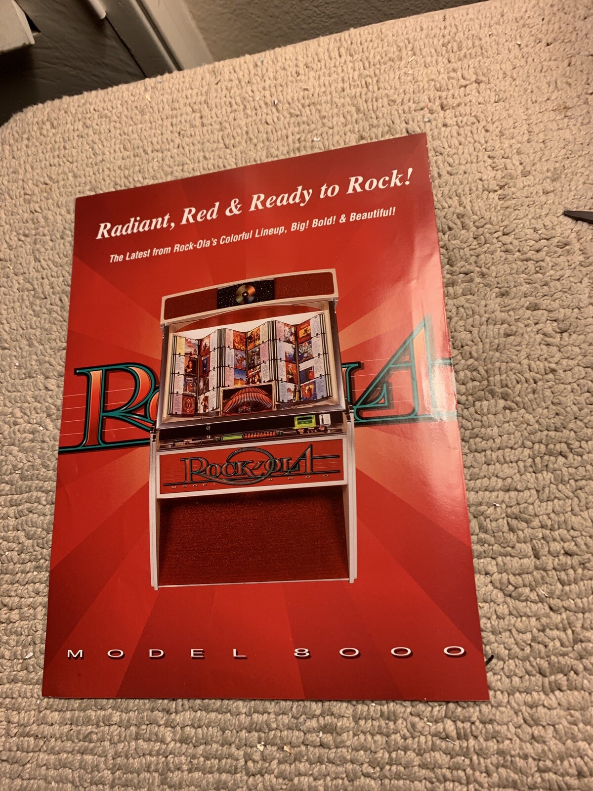 Original 1999 vintage  Rock Ola Jukebox Model 8000 Ad FLYER