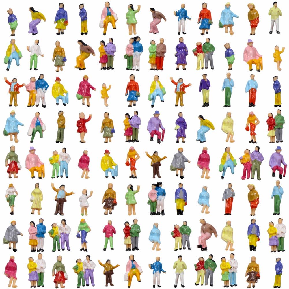 P150W 100pcs Model Trains N Scale 1:150 People Painted Figures Passenger
