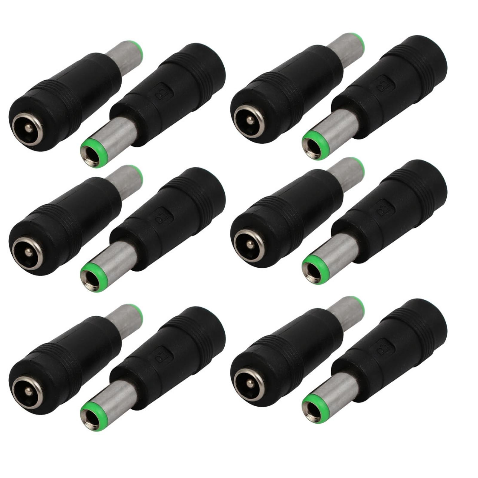 Plastic Shell 6.3mm x 3.0mm Male to 5.5mm x 2.5mm Female DC Power Adapter 12pcs