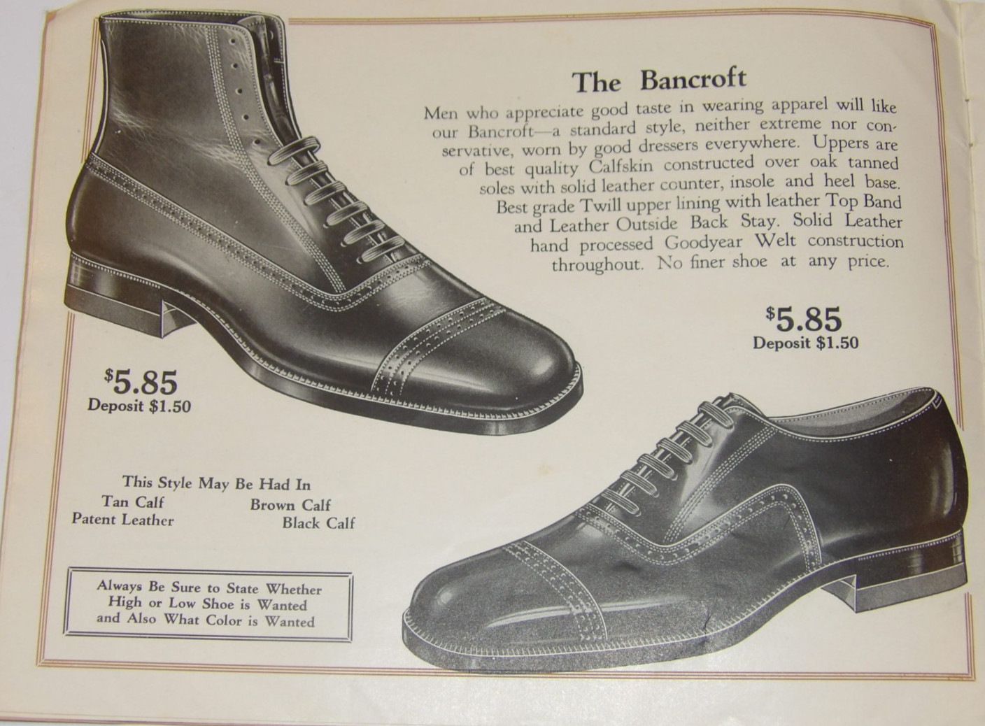 VINTAGE 1926 MEN'S & WOMEN'S SHOE CATALOG! BOOTS! PICTURES & PRICES! WORK/DRESS!