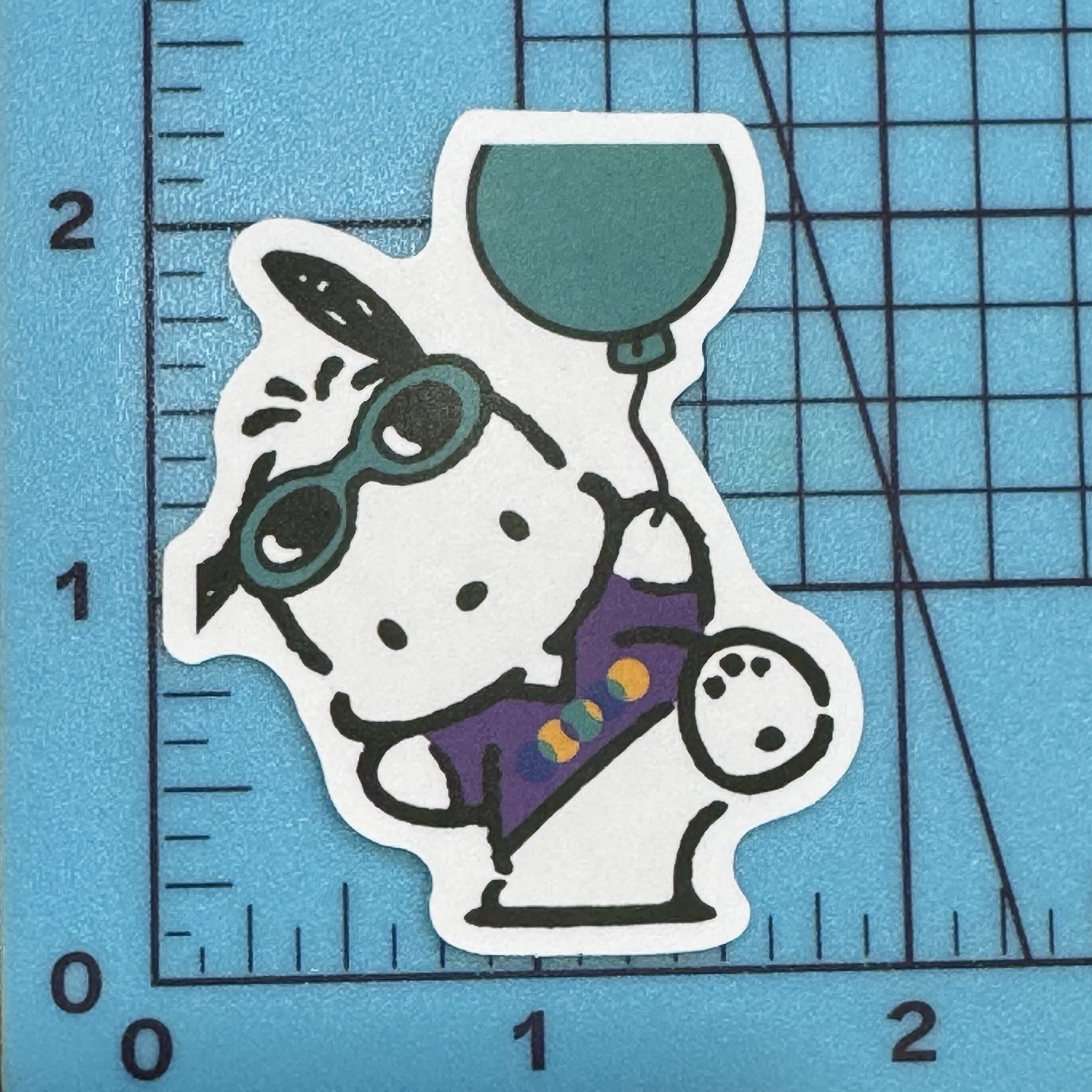 Pochacco Sunglasses + Blue Balloon - Vinyl Decal Sticker Bomb Happiness Kawaii