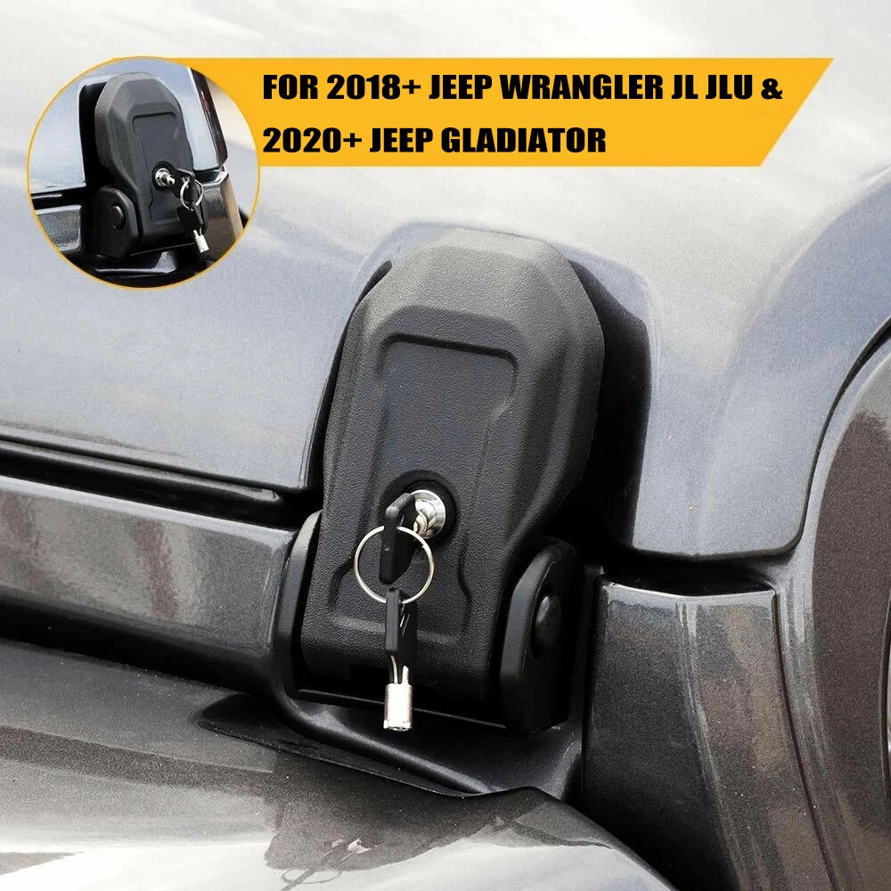 Locking Hood Latch Hood Catch with Lock for 2018 2019+ Jeep Wrangler JL JT