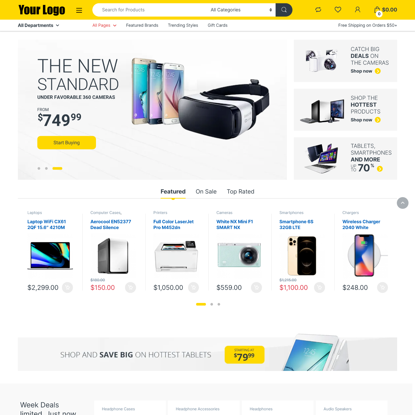 Electronics Marketplace Website Design with Free 5GB VPS Web Hosting