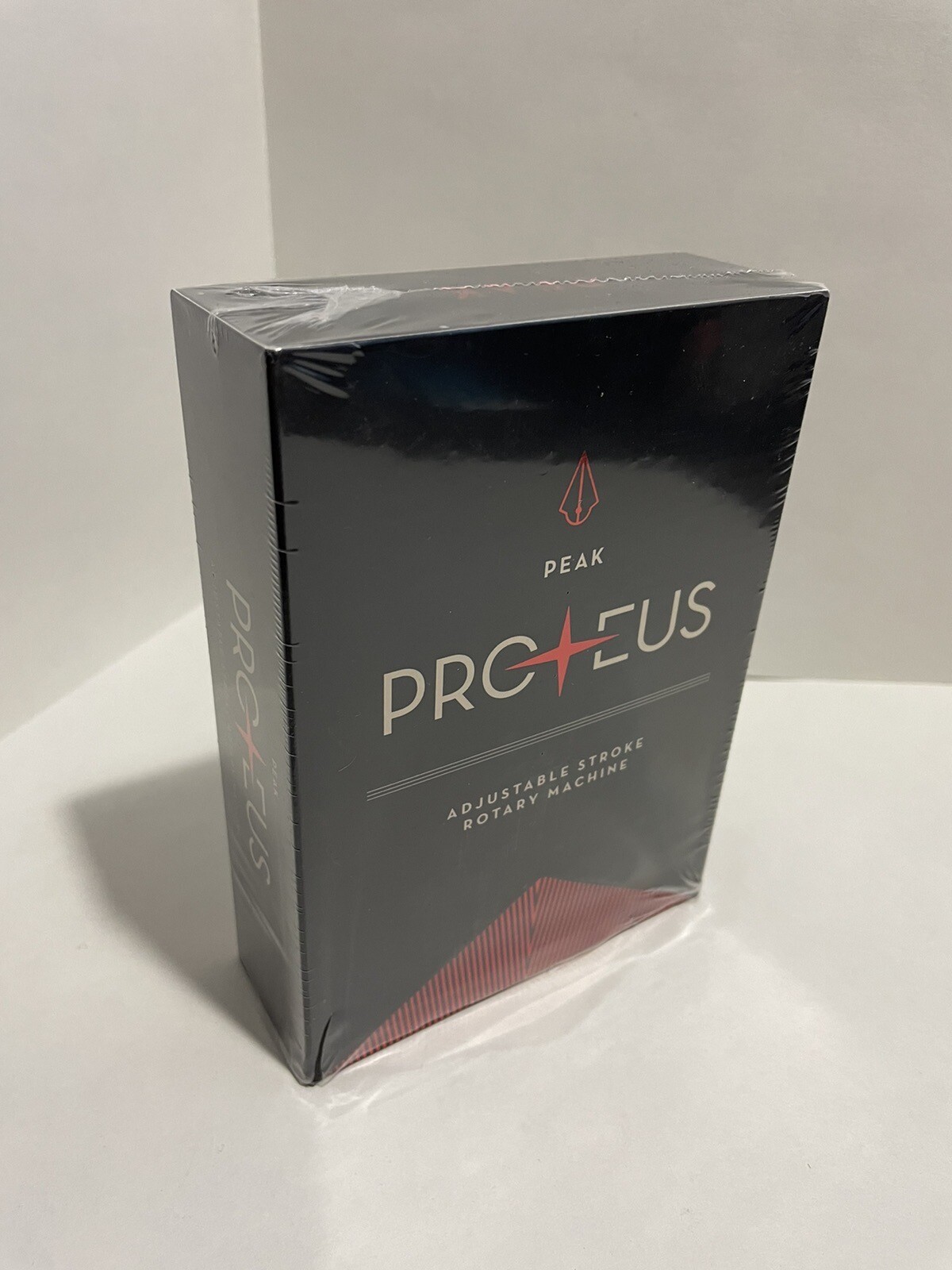 Peak Proteus Pen Rotary Tattoo Machine- Matte Black with Glossy Red Ring