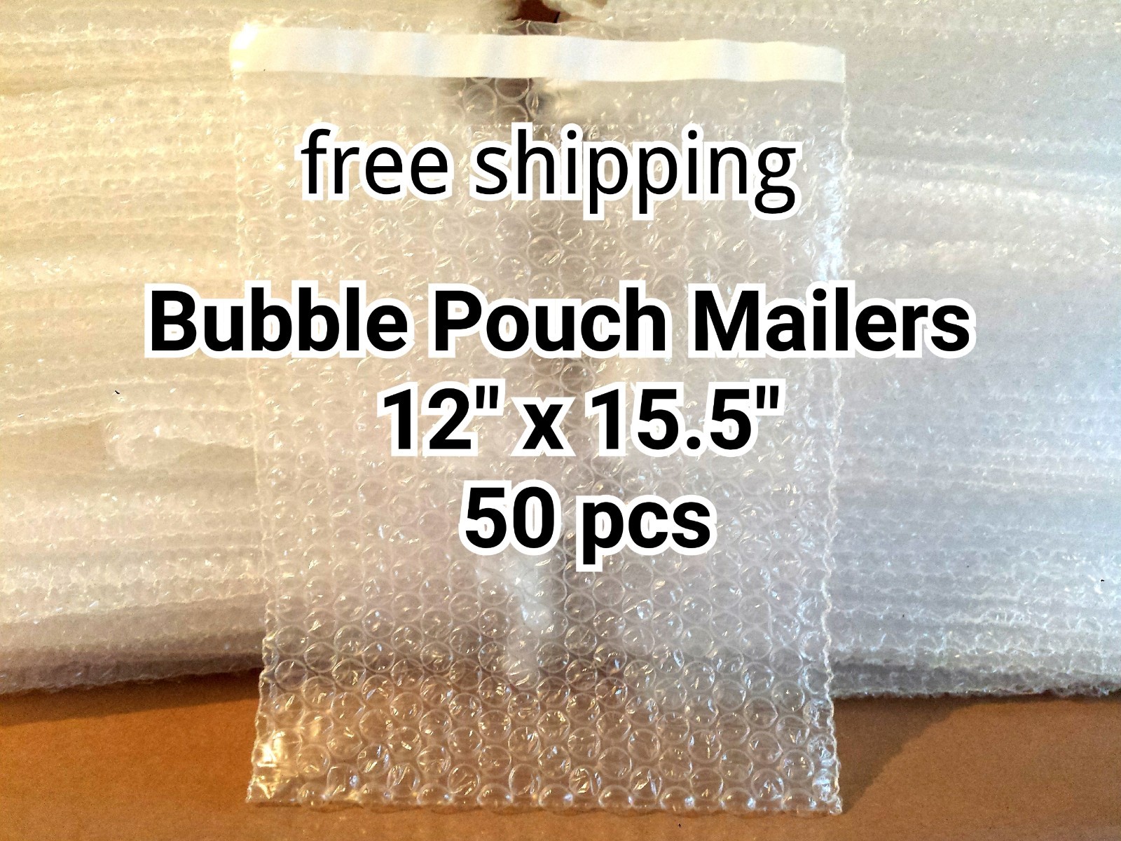 Lots of 50 12" x 15.5" BUBBLE OUT BAGS POUCHES SELF SEAL MAILERS BAGS CLEAR