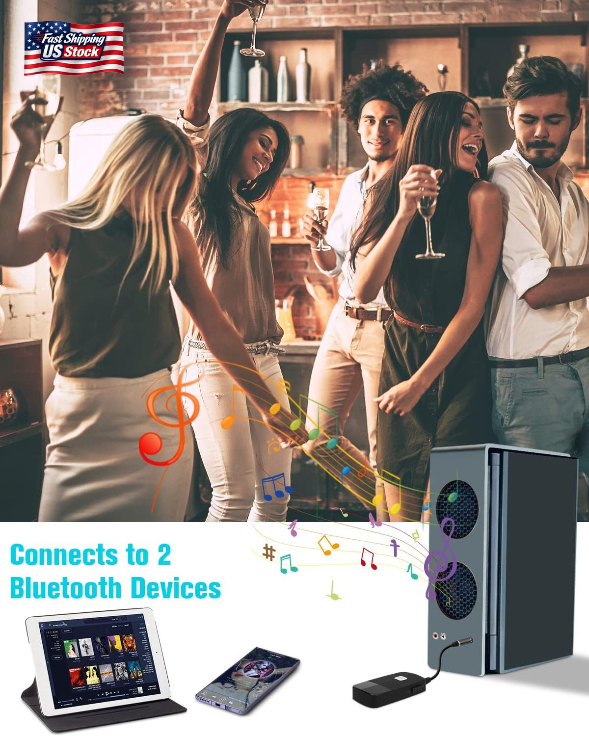 Golvery Upgraded Bluetooth 5.4 Receiver for Speaker, Wireless Audio Adapter for