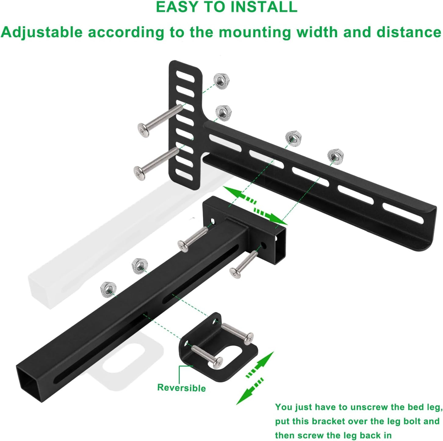 2Pcs Adjustable Headboard Brackets, Universal Headboard Bracket, Bed Extension A