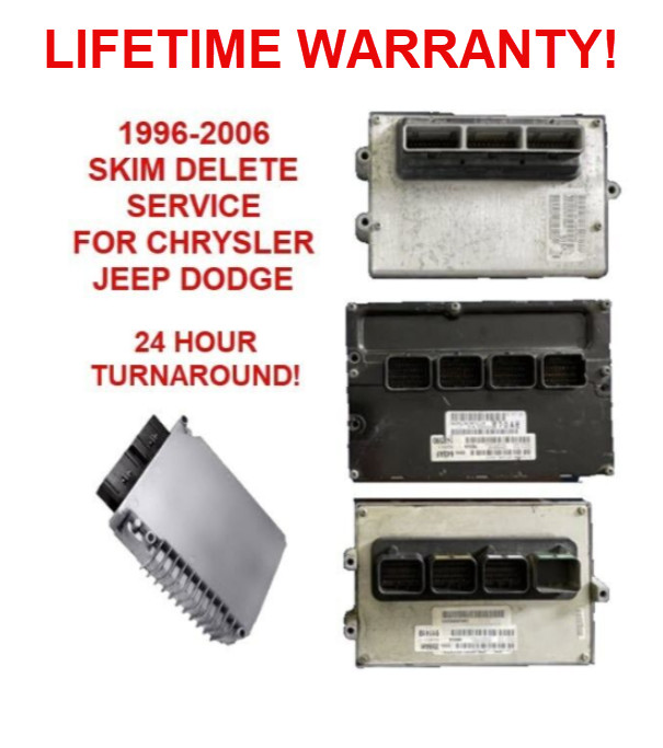 SKIM DELETE SERVICE SECURITY REMOVAL ECM ECU CHRYSLER DODGE JEEP RAM 1996-2006