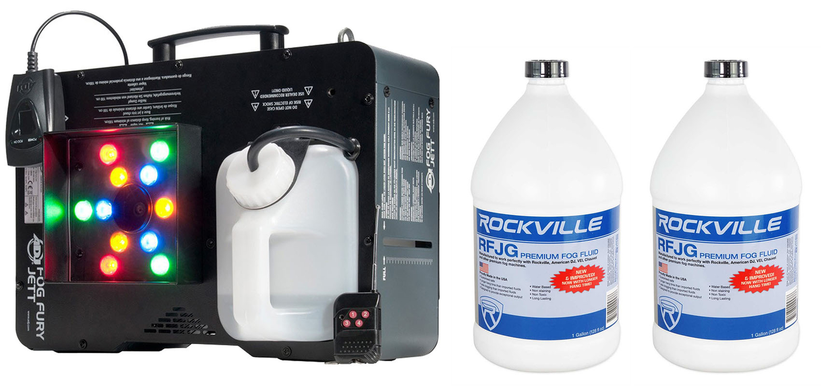 American DJ Fog Fury Jett 700W Vertical Fog Machine w/ LED+DMX+Remote+Fog Fluid