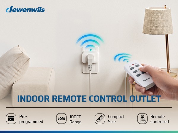 DEWENWILS Wireless Remote Switch 3 Outlet 100FT Range for Home Appliances