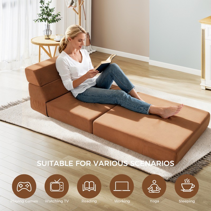 VIXLON Folding Sofa Bed Convertible Modern Bed Chair Modern Down Sleeper Couch