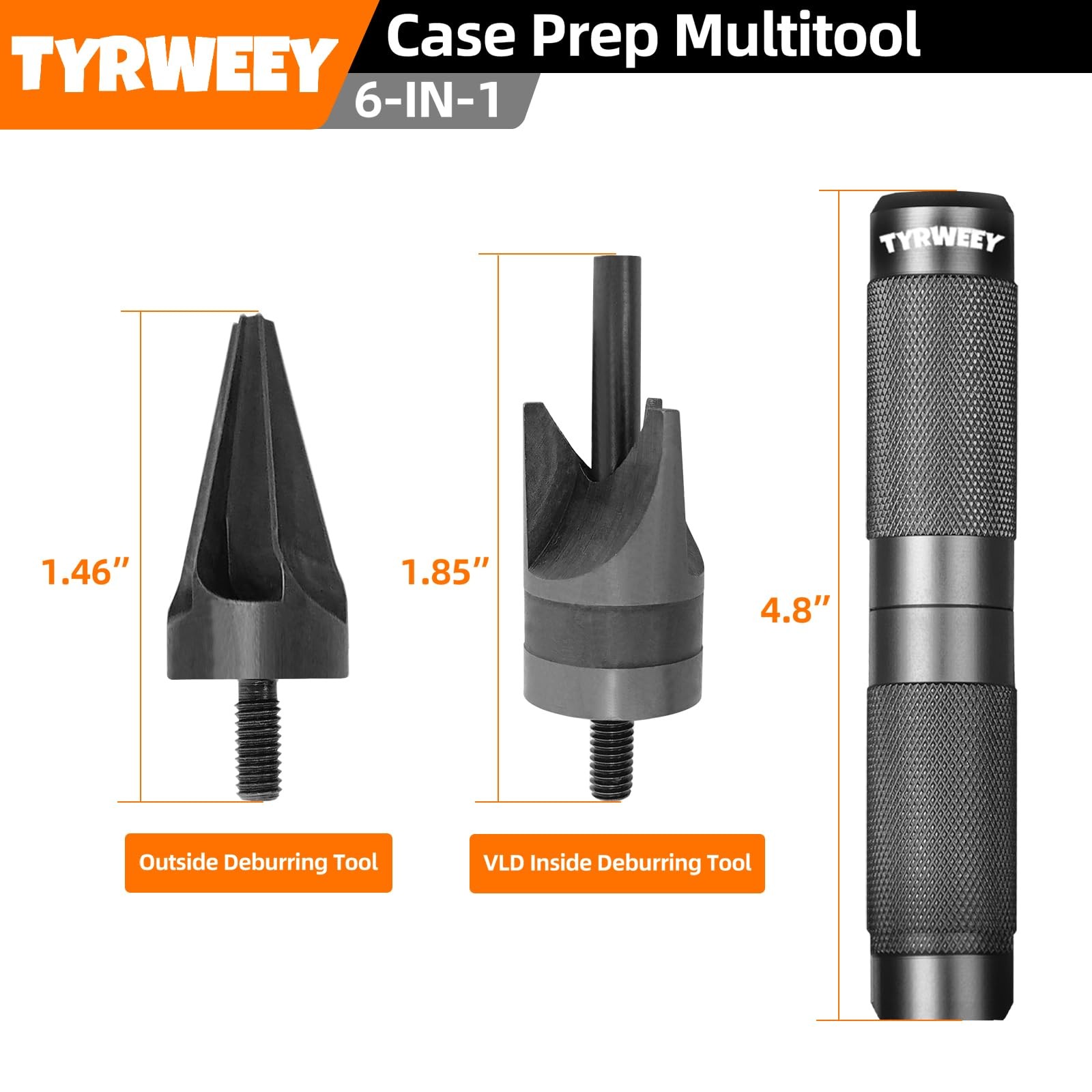 Case Prep Multitool Chamfer Deburring Tools for Reloading Primer Black