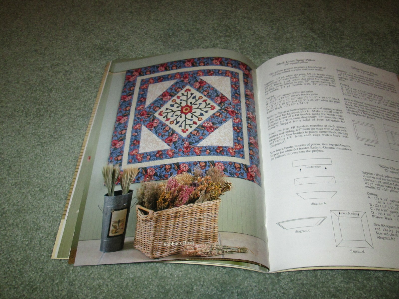 NEW RARE CABBAGE ROSE "MEADOW ROSE" QUILT PATTERNS BOOK 2001