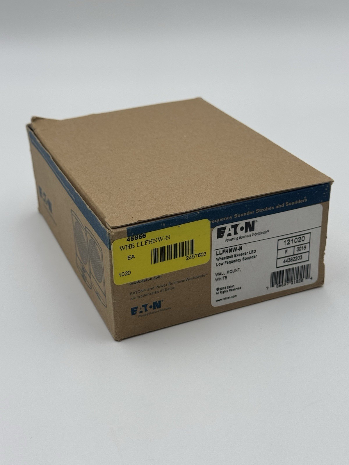 Eaton LLfhnw-n WheeLock Exceeder low frequency, sounder wall mount white