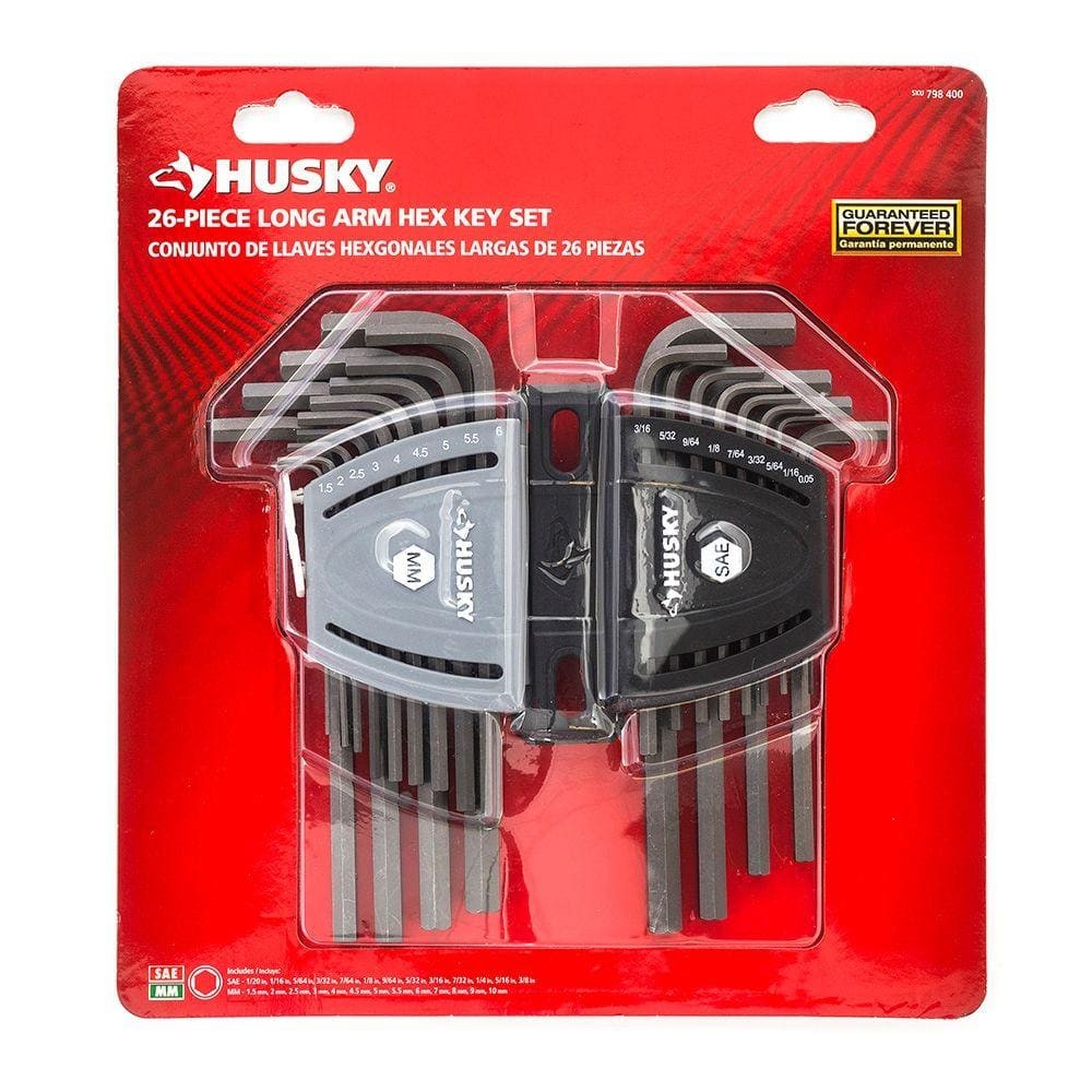 Husky Long Arm Hex Set, SAE/MM (26-Piece)