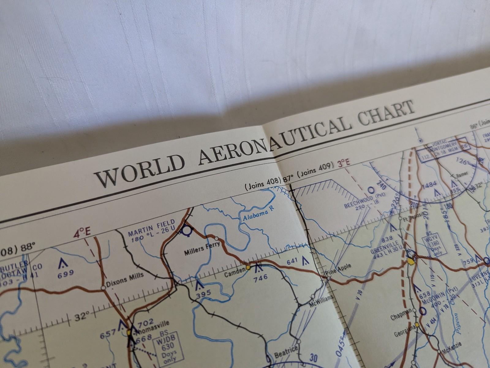 World Aeronautical Chart map Mobile Bay (467) May 20, 1968