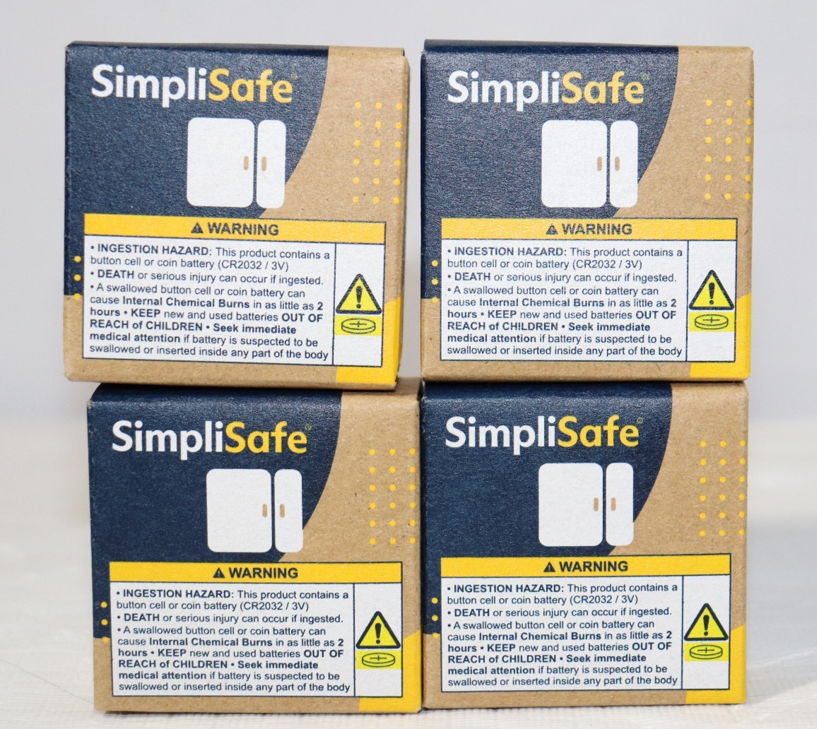 SimpliSafe Entry Sensor 4 Pack Door Window Wireless Contact Gen 3 ES3 White New