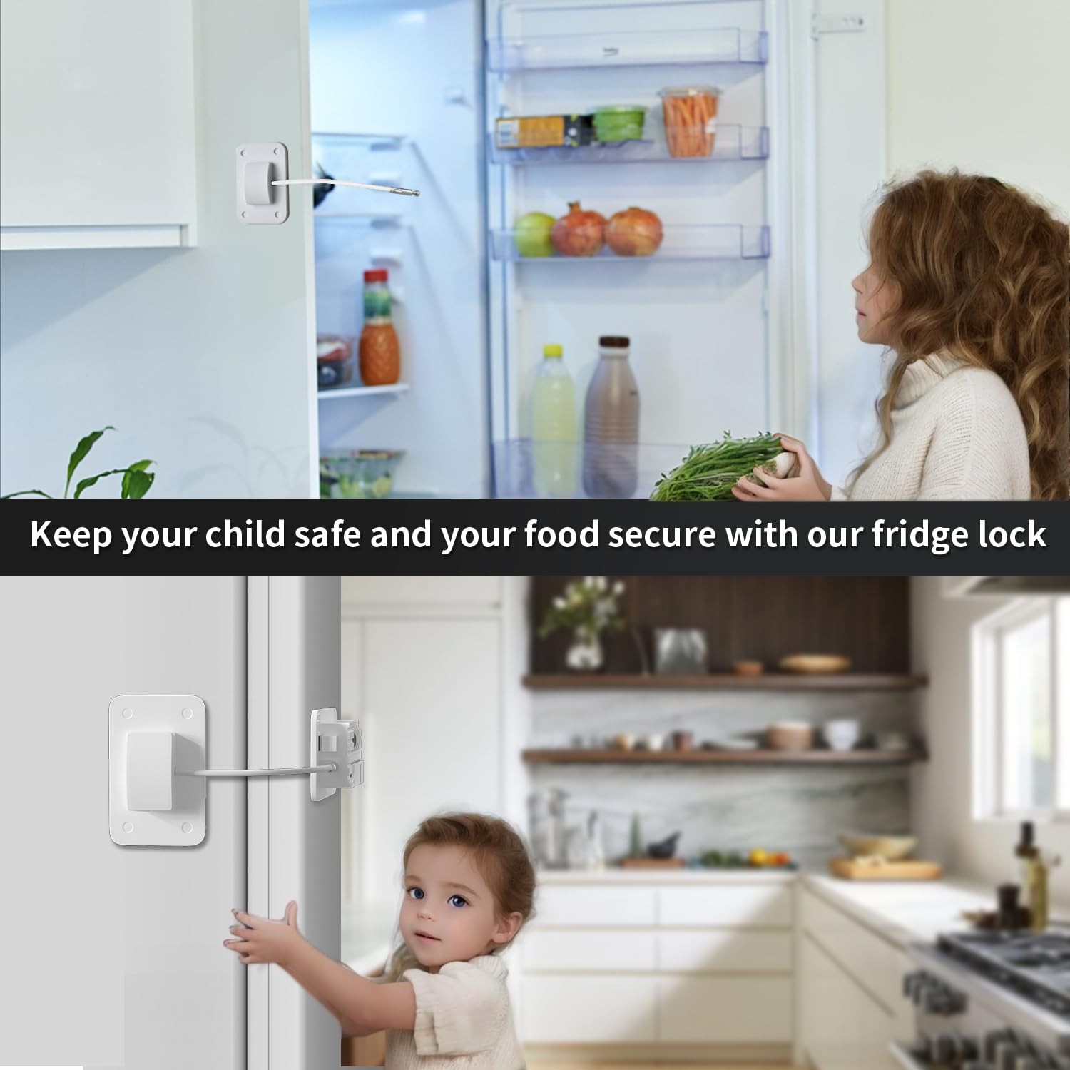 Ougourim Refrigerator Lock - Upgraded Combination for Upright White