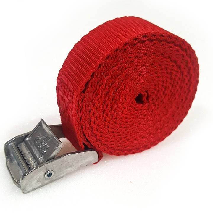 10 Buckled Straps 25mm Cam Buckle 2.5 meters Long Heavy Duty Load Securing Red