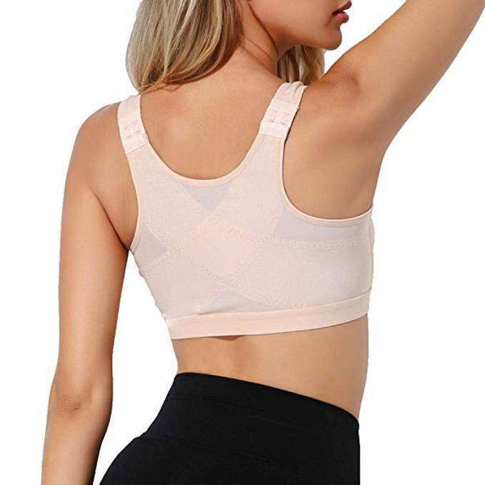 Wirefree Bra Shaper Back Support Corrector Front Closure Yoga Top Adjustable