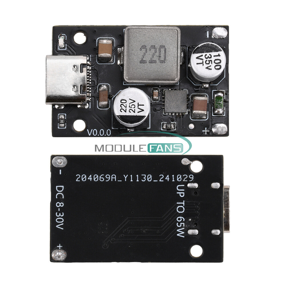 Type-C DC8~30V PD65W Fast Charging Module Step-Down Support PD3.1 QC3.0 SCP