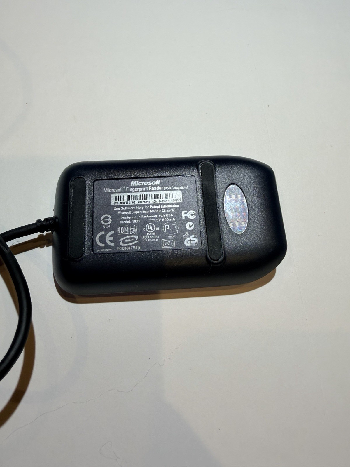 Microsoft Fingerprint Reader USB Port PC Computer Security Model 1033