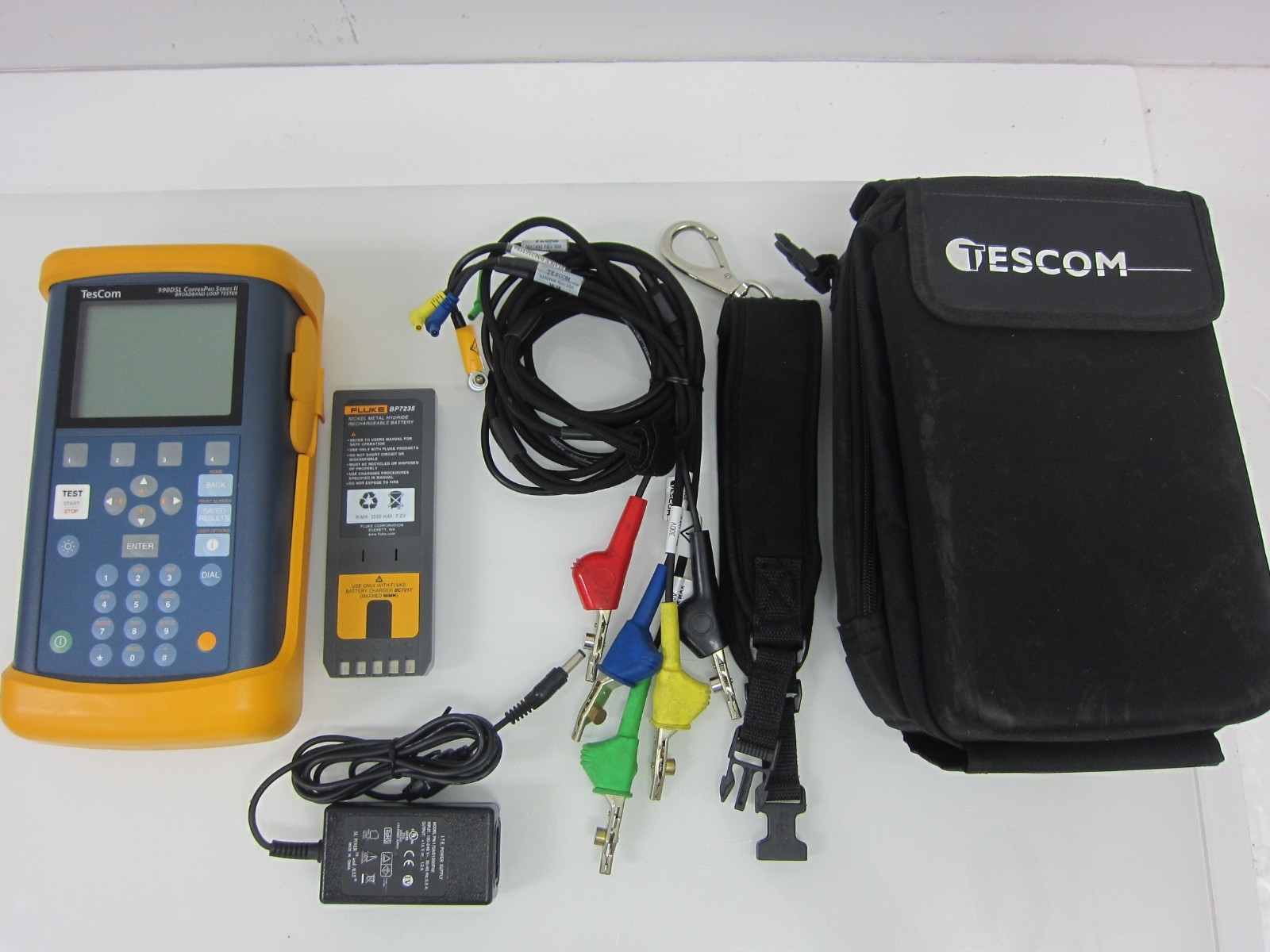 TESCOM Fluke 990DSL CopperPro BROADBAND LOOP TESTER,TDR 990LT, w/leads & case