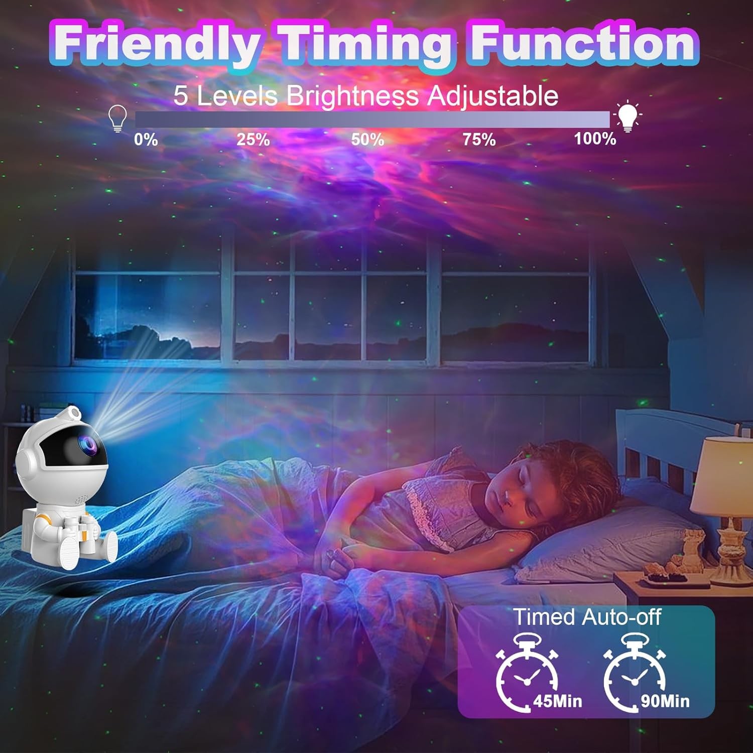 Astronaut Galaxy Night Light Projector for Bedroom - Star Lights Ceiling Project