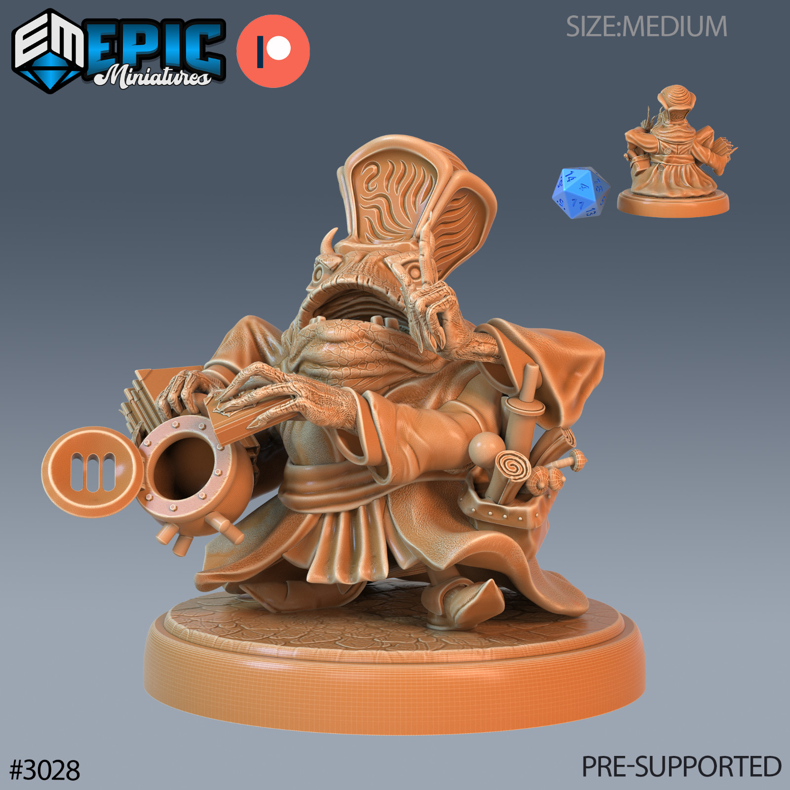 Frog Warlock C | Epic Miniatures | RPG D&D Pathfinder Wargaming