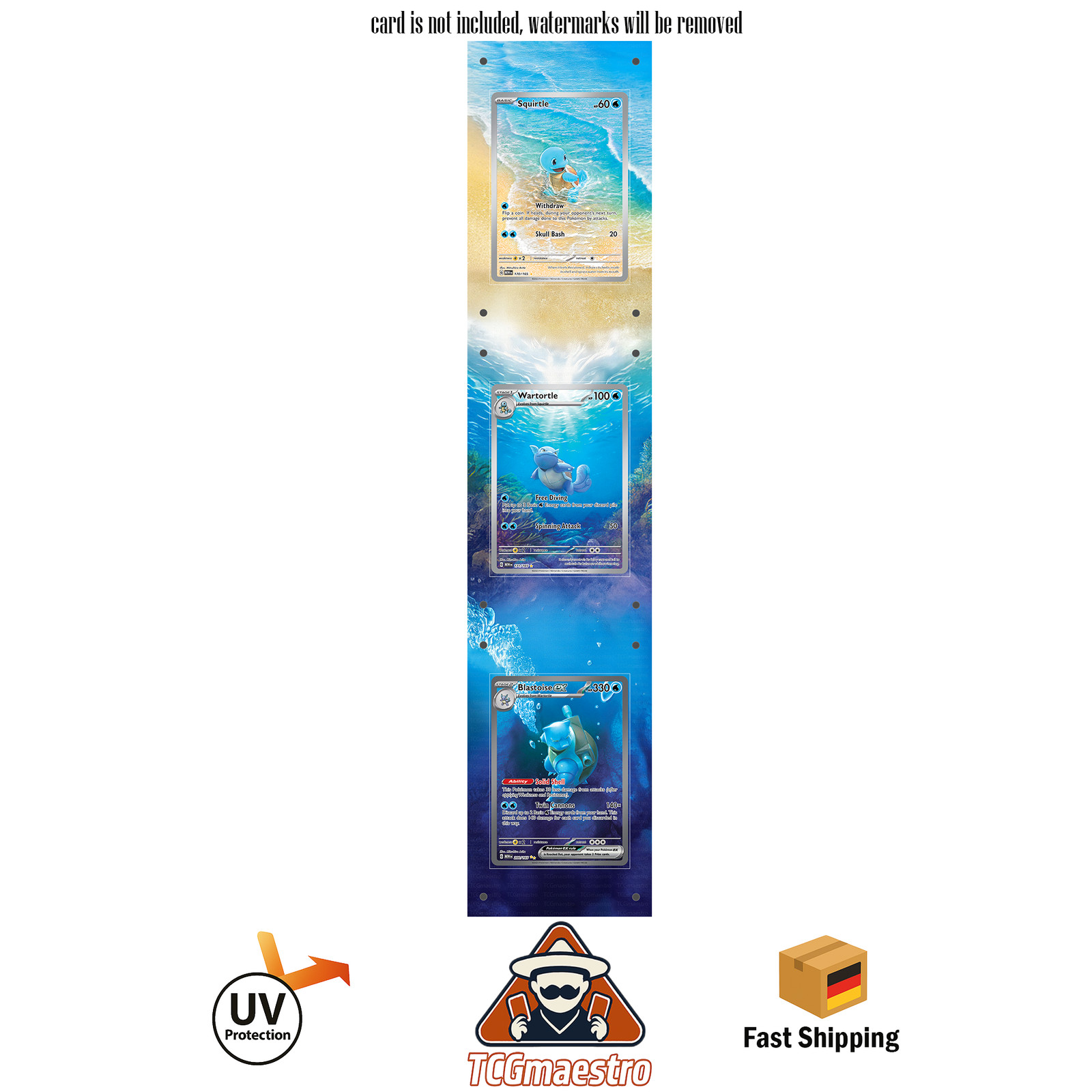 Squirtle Squirtle Wartortle Blastoise 151 Pokemon Extended Artwork Frame