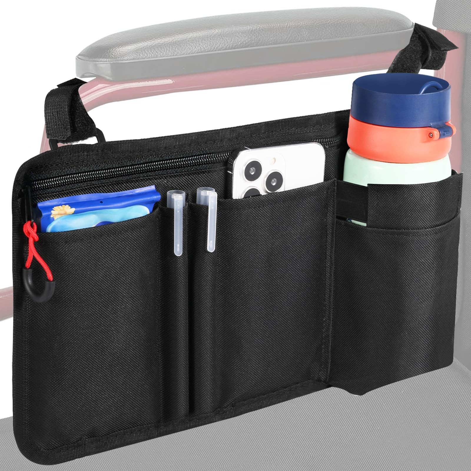 Wheelchair Side Bag with Cup Holder Premium Wheelchair Armrest Pouch Accessories