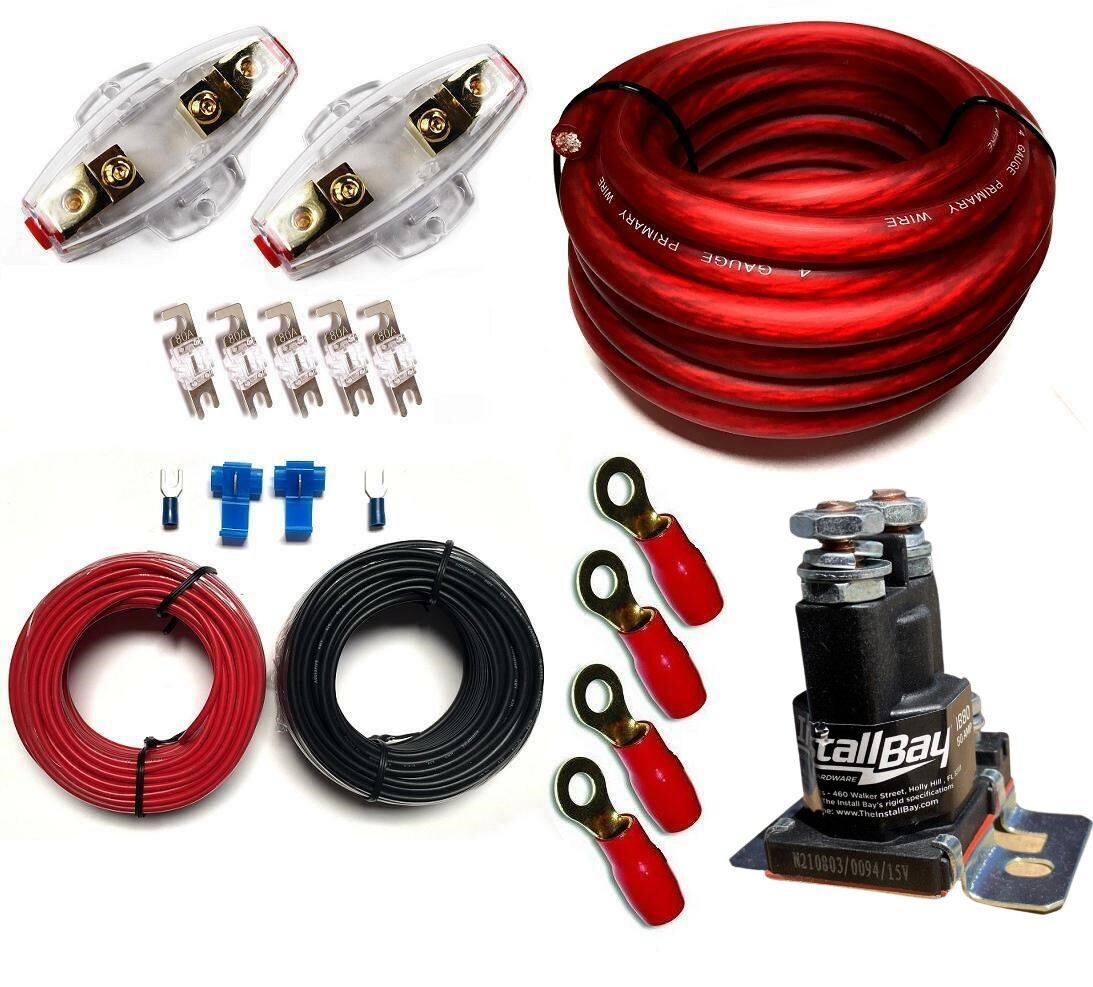 12V DUAL BATTERY CHARGE ISOLATOR WIRING KIT FUSES AND FUSE HOLDER 150A 80A