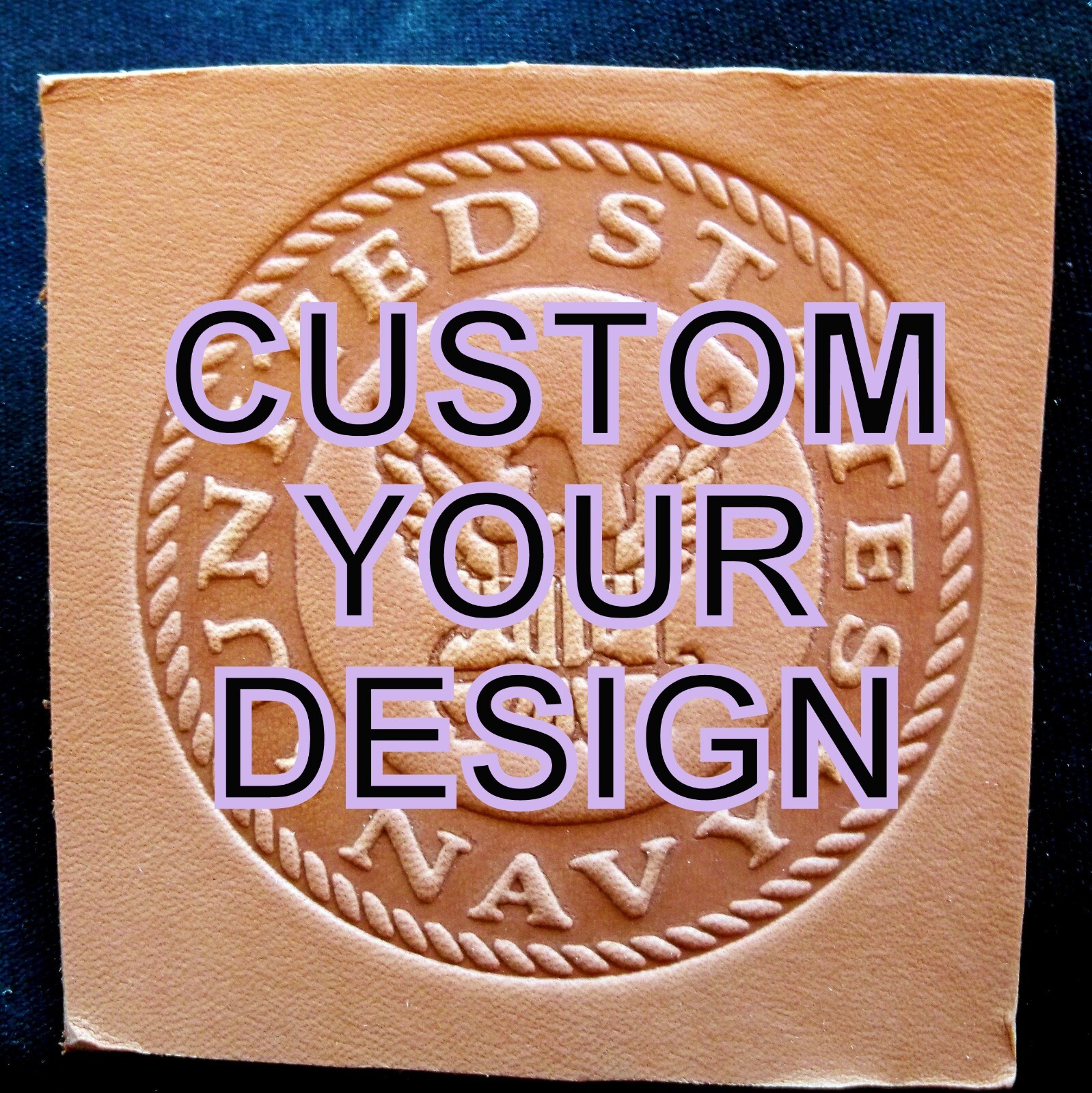 1" x 2" Custom Embossing Stamp Your Design , Leather, Clicker Stamp, Delrin NEW