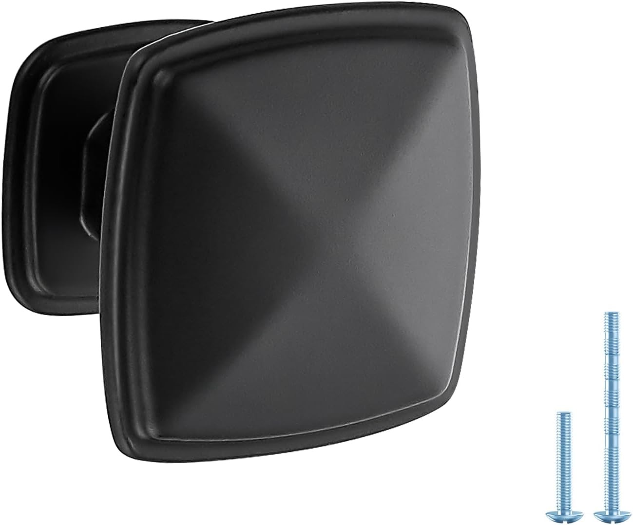 JOY DECOR 10 Pack Black Square Cabinet Knobs - Single 10 Pack, Matte
