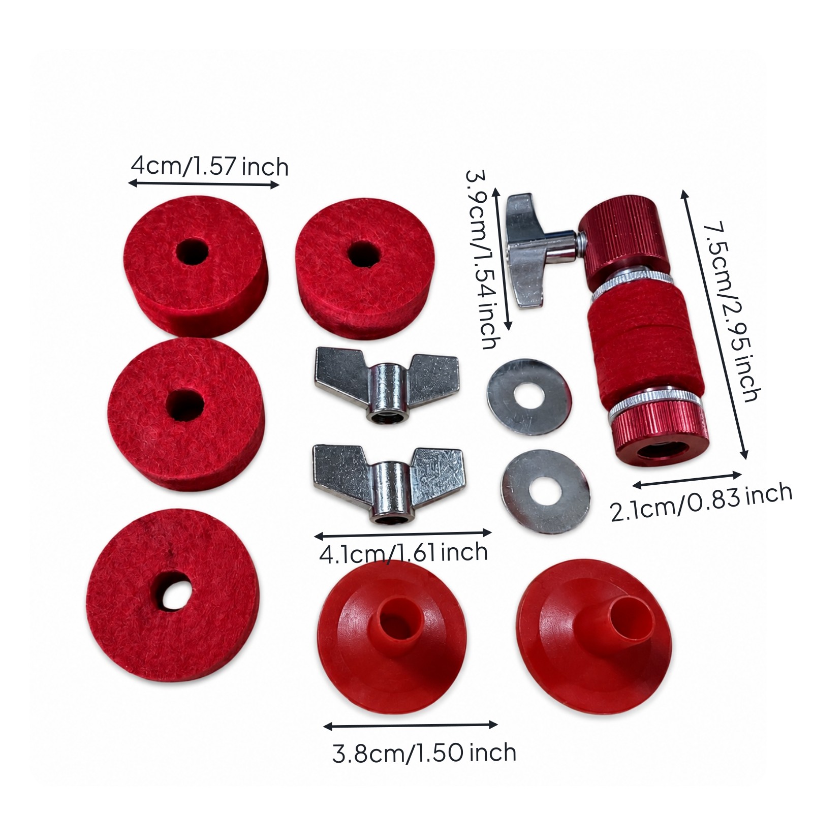 11 Pieces Drum Accessory Kit Replacement Drum Key with Felt Pads Easy to