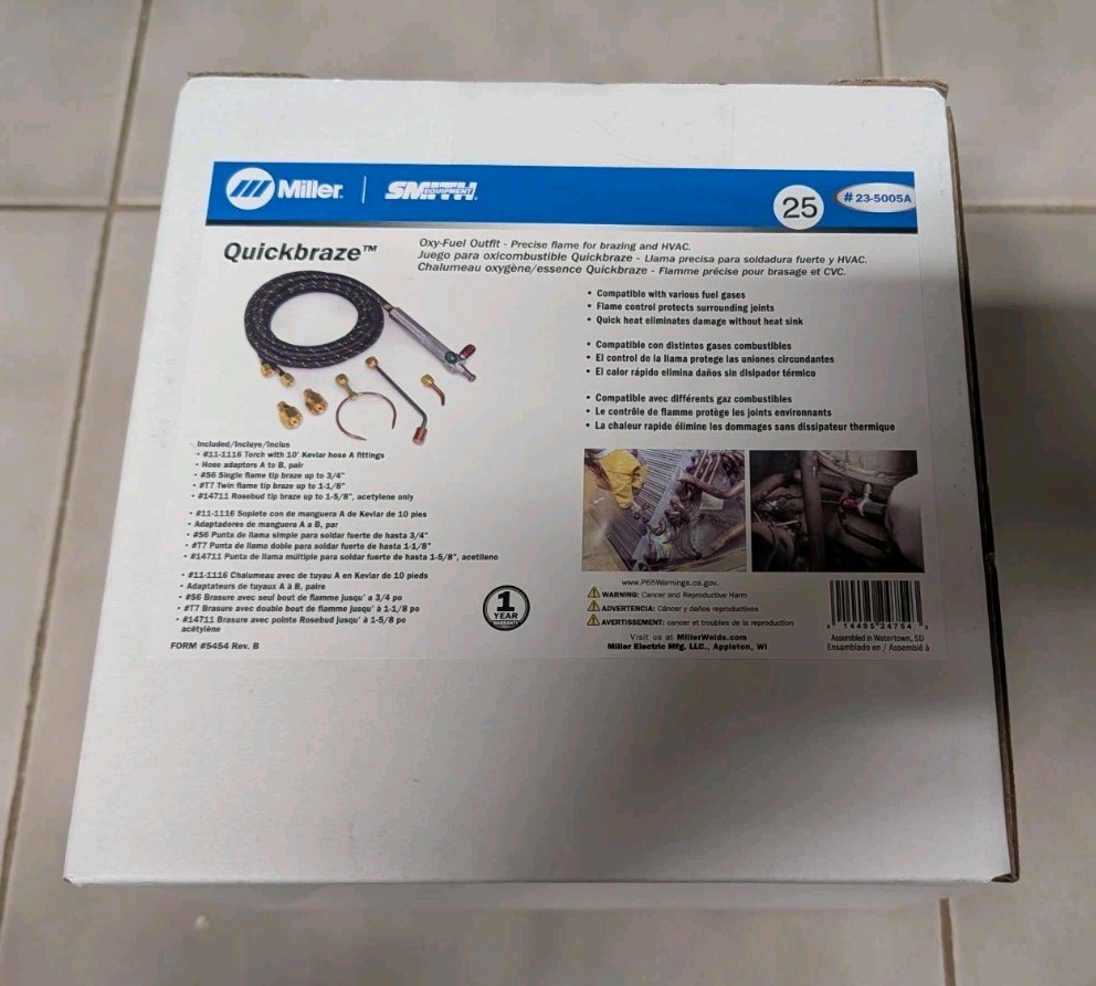 NEW Miller Smith 23-5005A Quickbraze Little Torch Outfit
